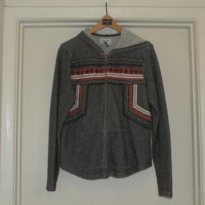 Lucky Lotus Brand Gray Full Zip Hoodie XL